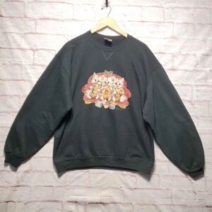 VTG Jerzees Premium Fit Cats Sweatshirt Kitten Cookie Graphic Kayomi‎ Large Y2K